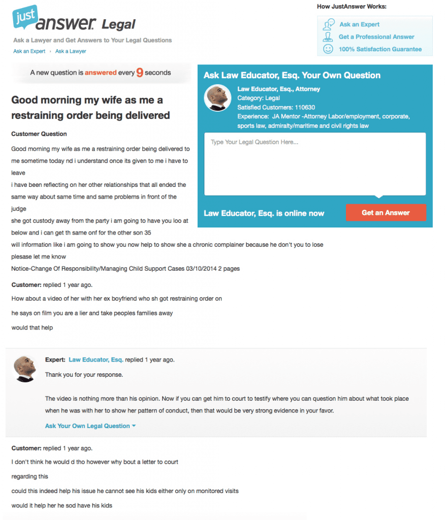 stackpot-michael-caserta-just-answer-justanswer-legal-advice-law-restraining-order-screenshot