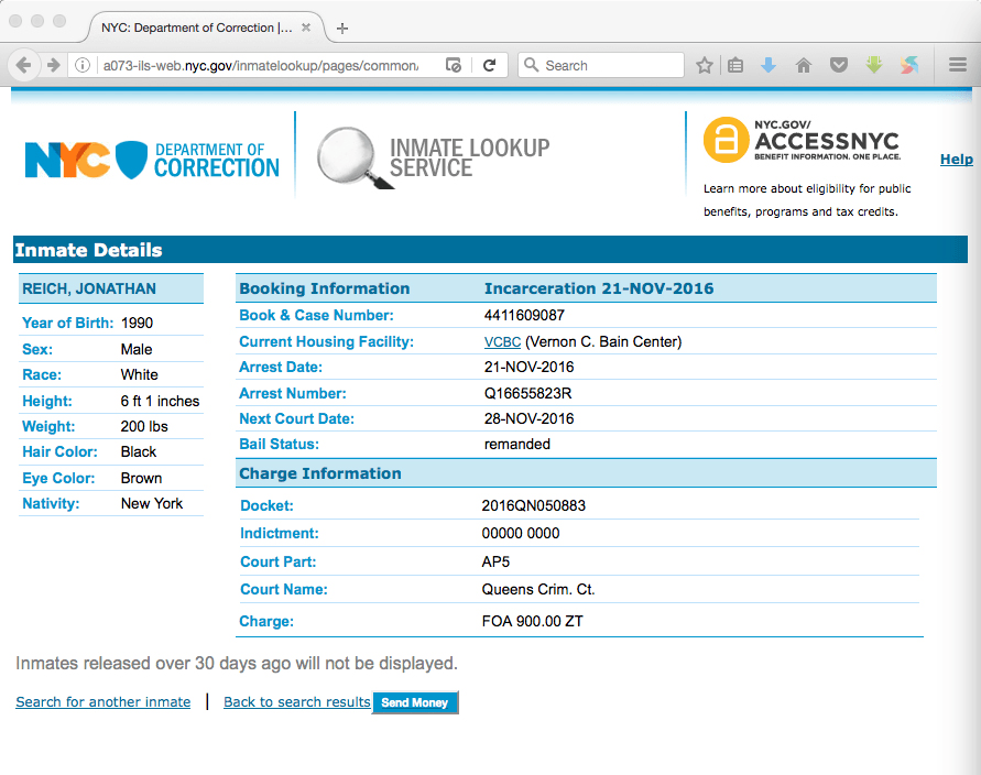 nyc-new_york_city-department_of_corrections-jonathan_reich-inmate_details-2016_11_21-rikers_island