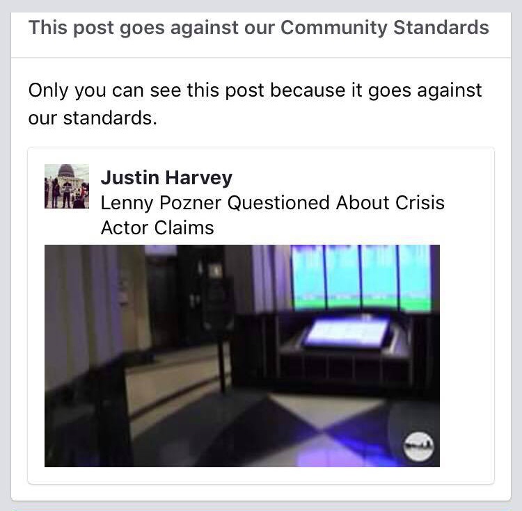 Justin Harvey - Facebook Community Guidelines Strike - Harassing Victims in the News